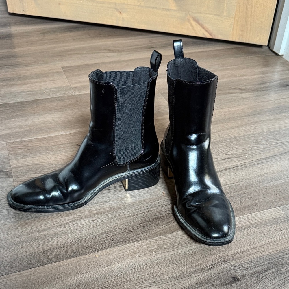 Black Zara Leather Chelsea Boots